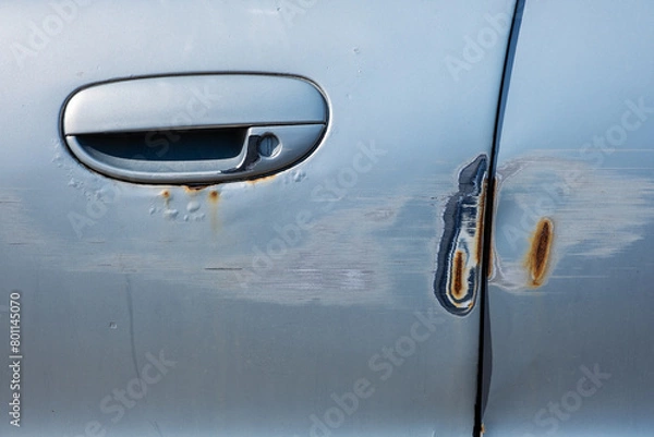 Obraz Scratches on car doors after an accident