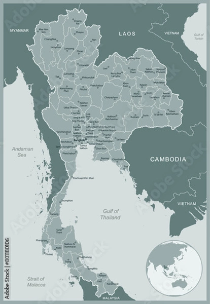 Obraz Thailand - detailed map with administrative divisions country. Vector illustration
