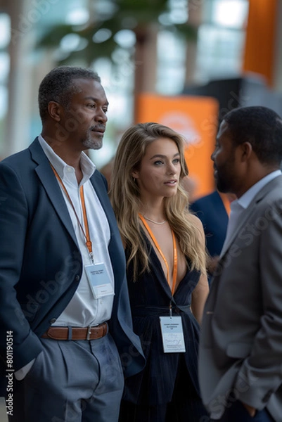 Obraz Black businessmen talk to each other.