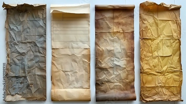 Fototapeta Aged Paper and Tape Arrangement