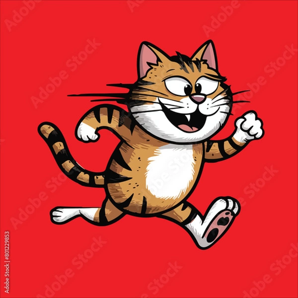 Fototapeta Cat Stickers Vector - Happy Cat Sticker Vector