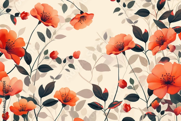 Fototapeta 淡い赤い花のバックグランド