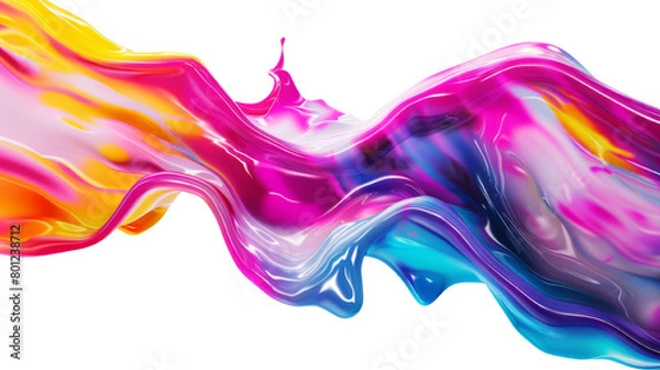 Fototapeta Abstract red blue liquid gradient on transparent background