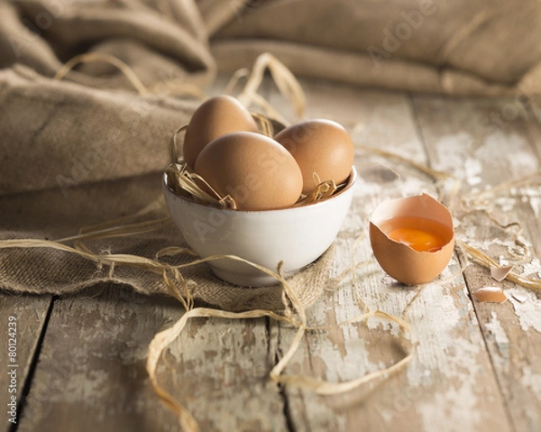 Obraz raw organic brown egg