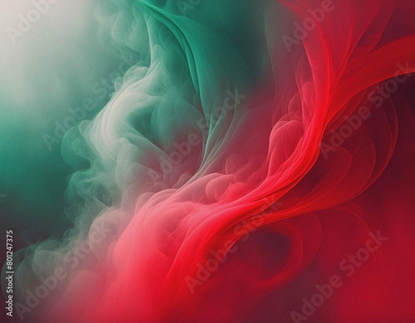 Obraz Gradation of Red and Green Smoke as Background AI