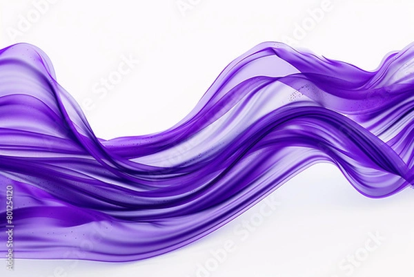 Fototapeta Royal purple wave illustration, regal and smooth royal purple wave on a white background.