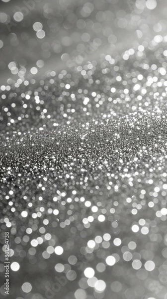 Fototapeta Silver glitter background with shiny sparkles