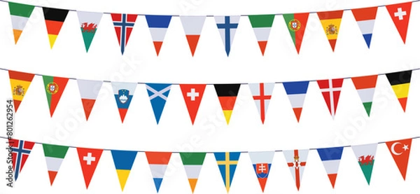 Obraz Garlands in the colors of European countries