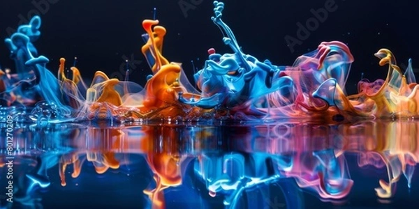 Obraz Vibrant Dance of Colors Captured in a High-Speed Paint Splatter Experiment