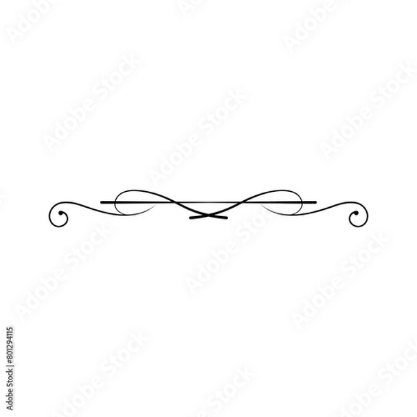 Fototapeta Collection of floral dividers elements mega decoration for Calligraphy. Set of Various Simple Black Divider Design, Assorted Divider Collection Template Vector. 