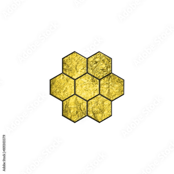 Obraz Gold Honeycomb. Honeycomb design element with alpha channel.