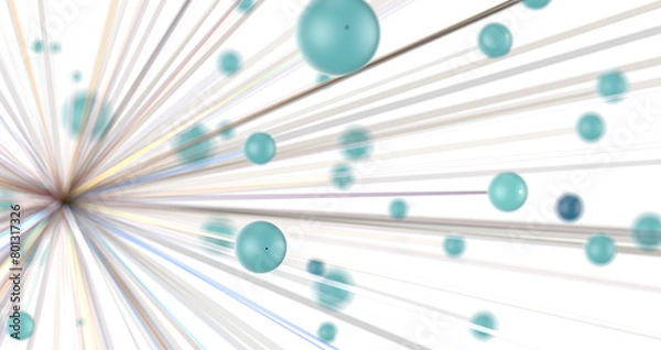 Fototapeta Gene lines and nodes, biological gene structure, 3d rendering.