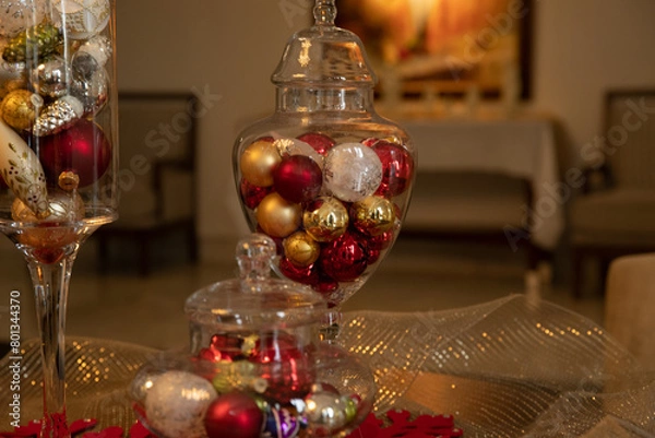 Obraz Christmas Ornaments Table Display