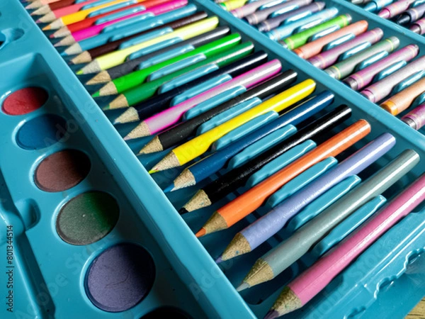Fototapeta A variety of color pens