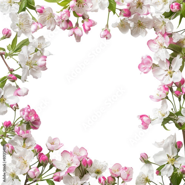 Obraz pink cherry blossom border
