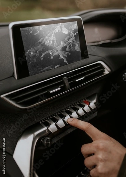 Obraz Car dashboard interior, digital device