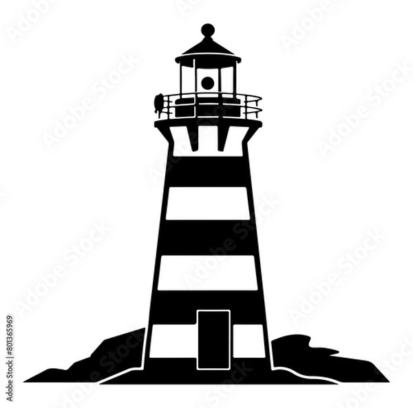 Fototapeta Simple lighthouse building vector illustration