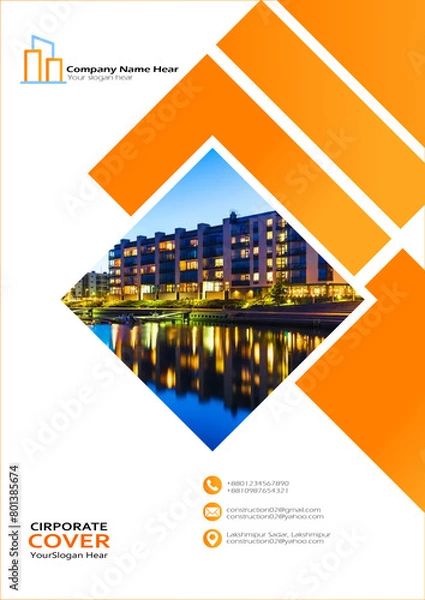 Obraz Construction Book Cover, Construction Report Cover