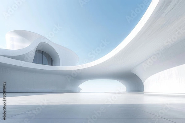 Fototapeta Concrete outdoor square building,Empty architectural background.