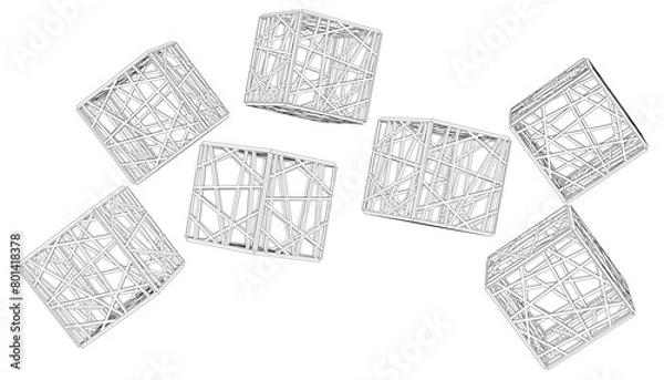 Obraz Geometric shapes vector 3d drawing