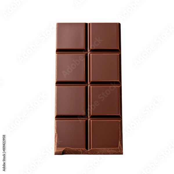 Obraz Chocolate bar on transparent background PNG cut out clipart.