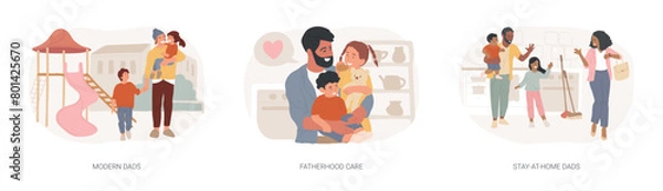 Fototapeta Parenthood isolated concept vector illustration set.