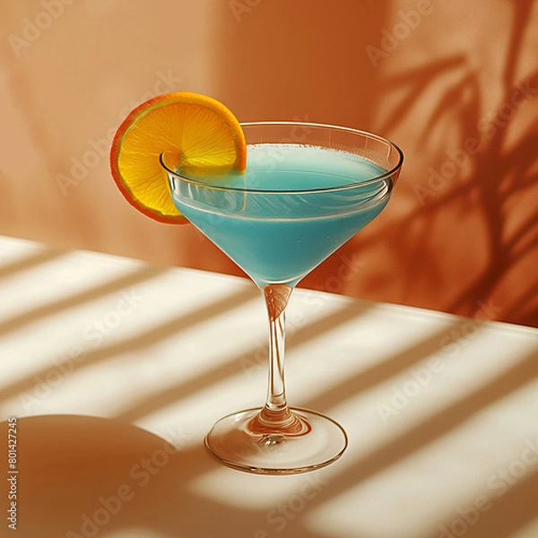 Obraz An exotic cocktail that evokes wild parties, summer, fun, and the beach, surrounded by a creative background with warm, vibrant colors in the spirit of good times.
