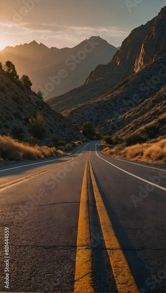 Fototapeta Empty road at sunset