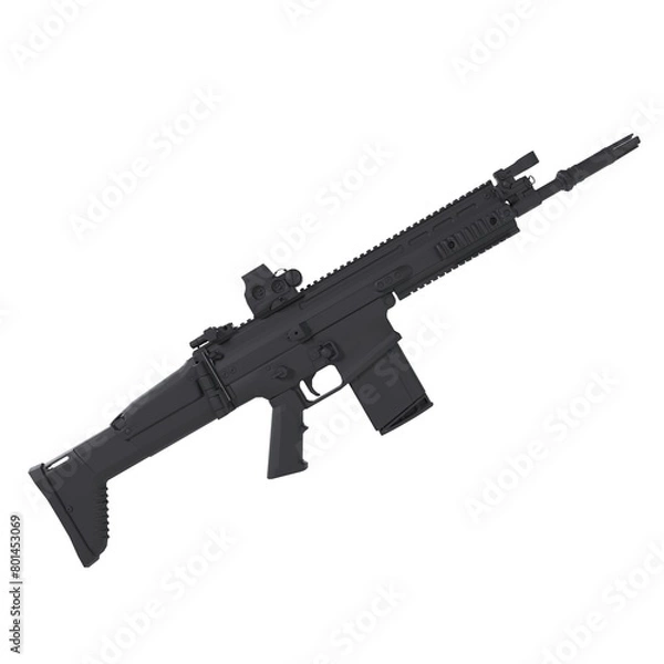 Fototapeta Scar Rifle isolated on white background