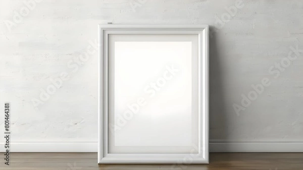 Fototapeta Interior of Mock up frame with on white wall 