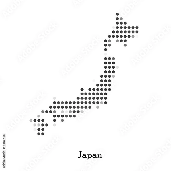 Fototapeta Dotted map of Japan  for your design