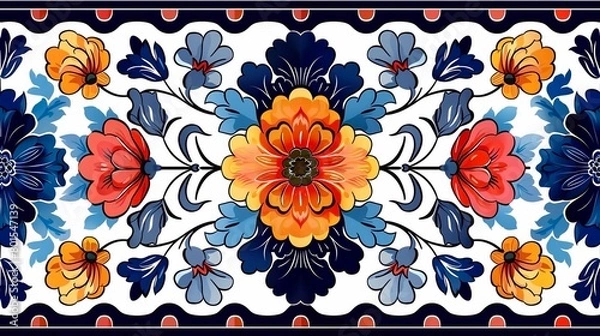 Obraz seamless pattern border, vibrant color