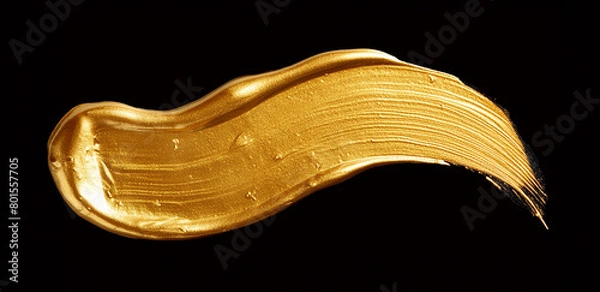 Obraz trace of gold paint on a black background	