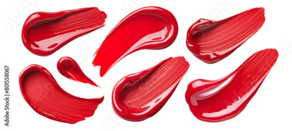 Fototapeta set of red paint traces,set of red paint patterns