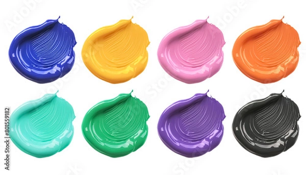 Fototapeta set of colorful paint traces, set of colorful paint patterns