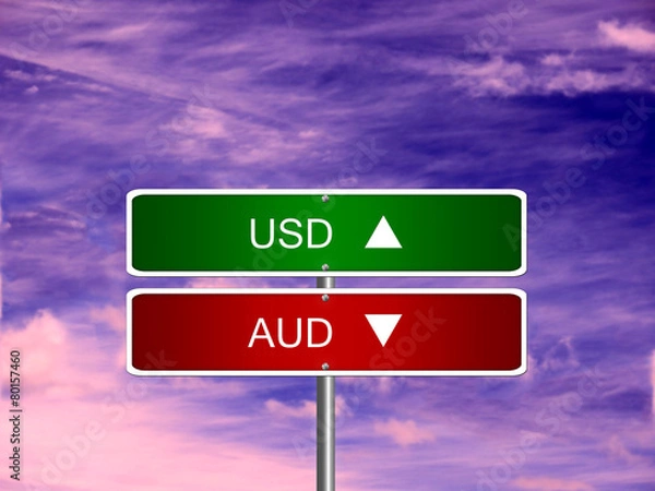 Obraz AUD USD Forex Sign
