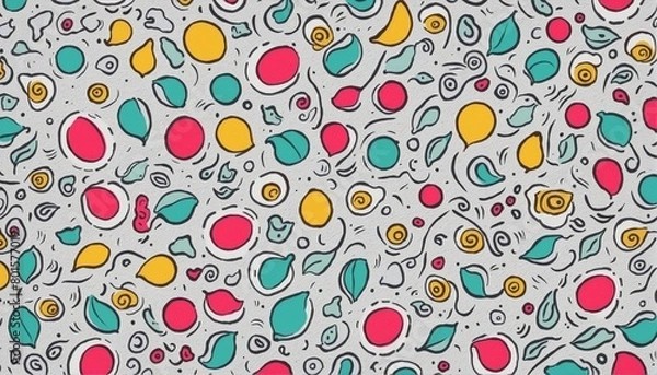 Fototapeta Vibrant Geometric Creations: A Colorful Collection of Abstract Shapes and Hand-Drawn Prints