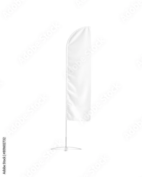 Obraz An image of a White Feather Flag isolated on a white background