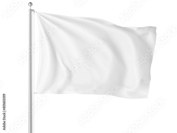 Obraz An image of a White Flag isolated on a white background