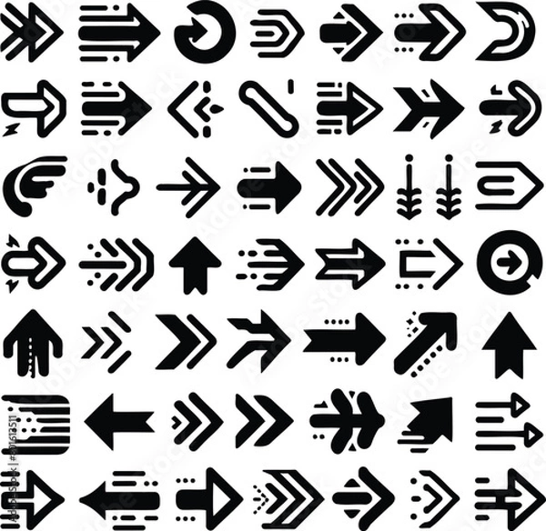 Fototapeta arrows black icon set. various styles of arrows modern arrow icons vector collection arrow cursor arrow simple modern vector illustration