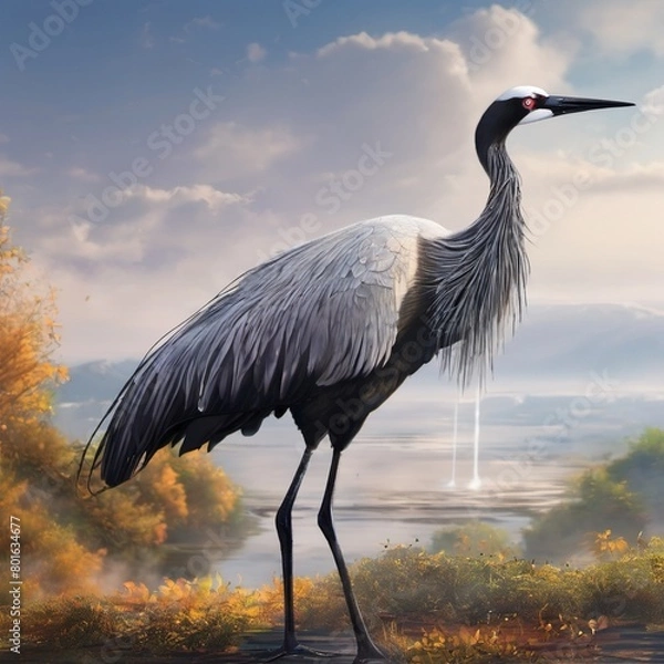Obraz grey crowned crane