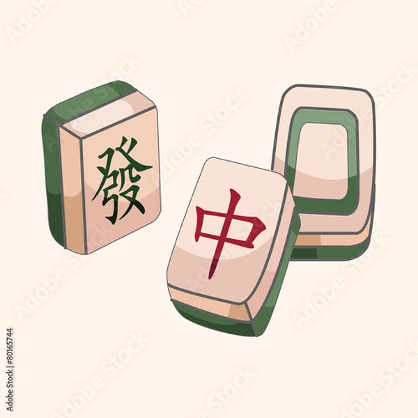 Fototapeta Mahjong theme elements