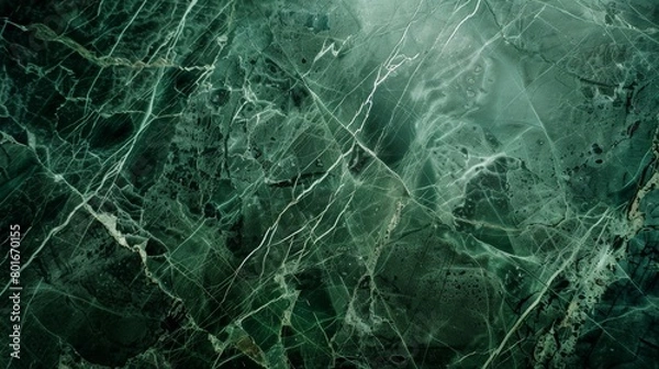 Obraz A captivating high-resolution image of a green marble surface, showcasing intricate white and gray veining and a textured look ideal for elegant backgrounds.