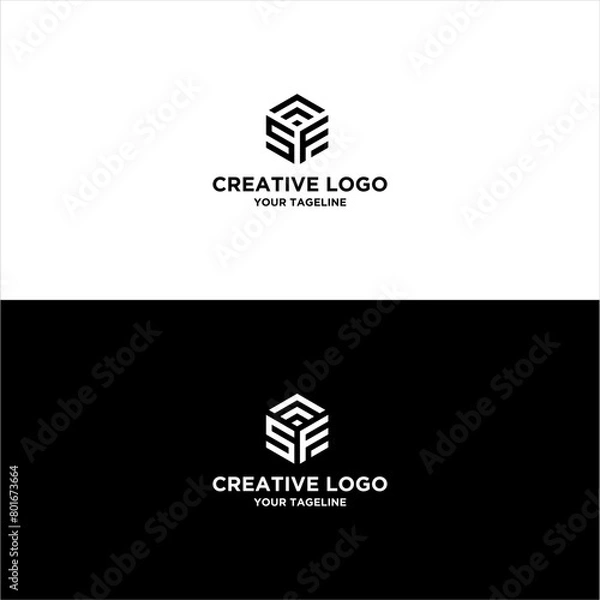 Obraz creative letter SF logo design vector