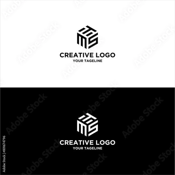Obraz creative letter mts logo design vector