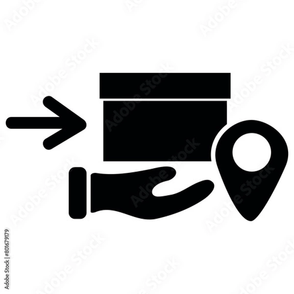 Obraz delivery tracking, simple vector illustration, hand hold or bring stuff