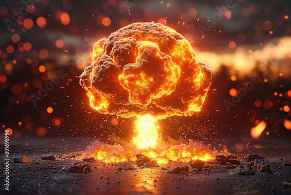 Fototapeta Nuclear Explosion, Generative AI