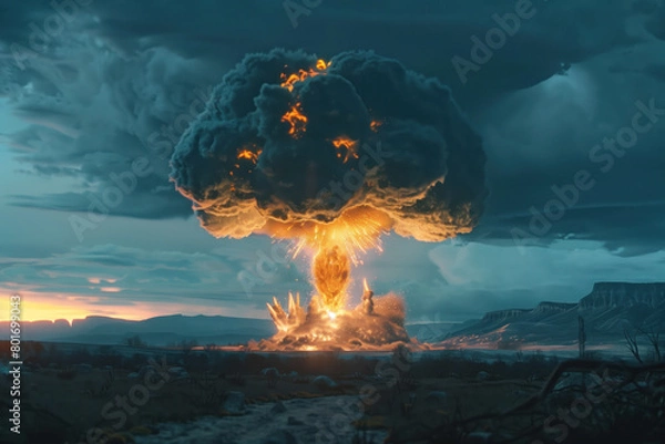 Fototapeta Nuclear Explosion, Generative AI