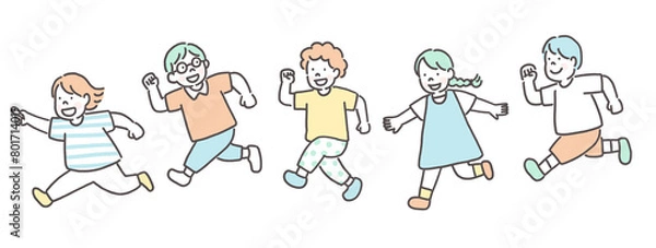 Obraz 走る元気なこどもたち