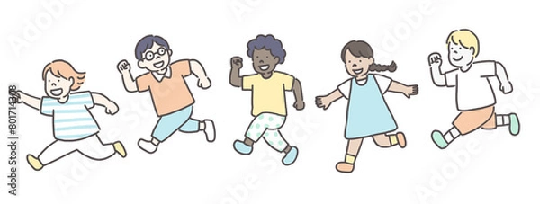 Obraz 走る元気なこどもたち